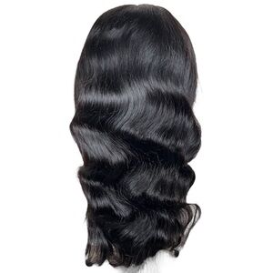 Natural Black Human Hair Body Wave Pre Cut 24 Inch Glueless Wig